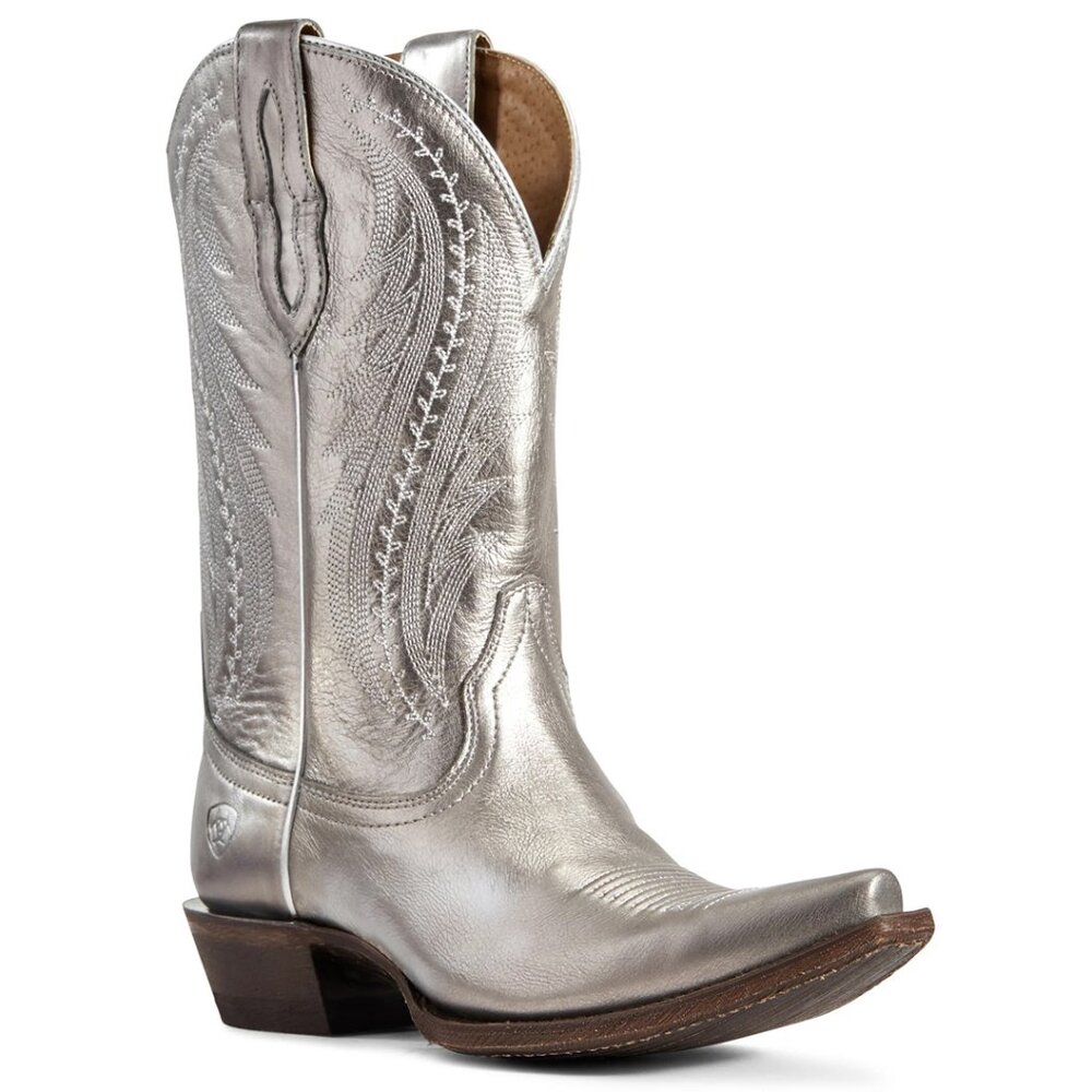 Silver Ariat Tailgate Snip Toe Cowboy Western Boots Size 8.5B